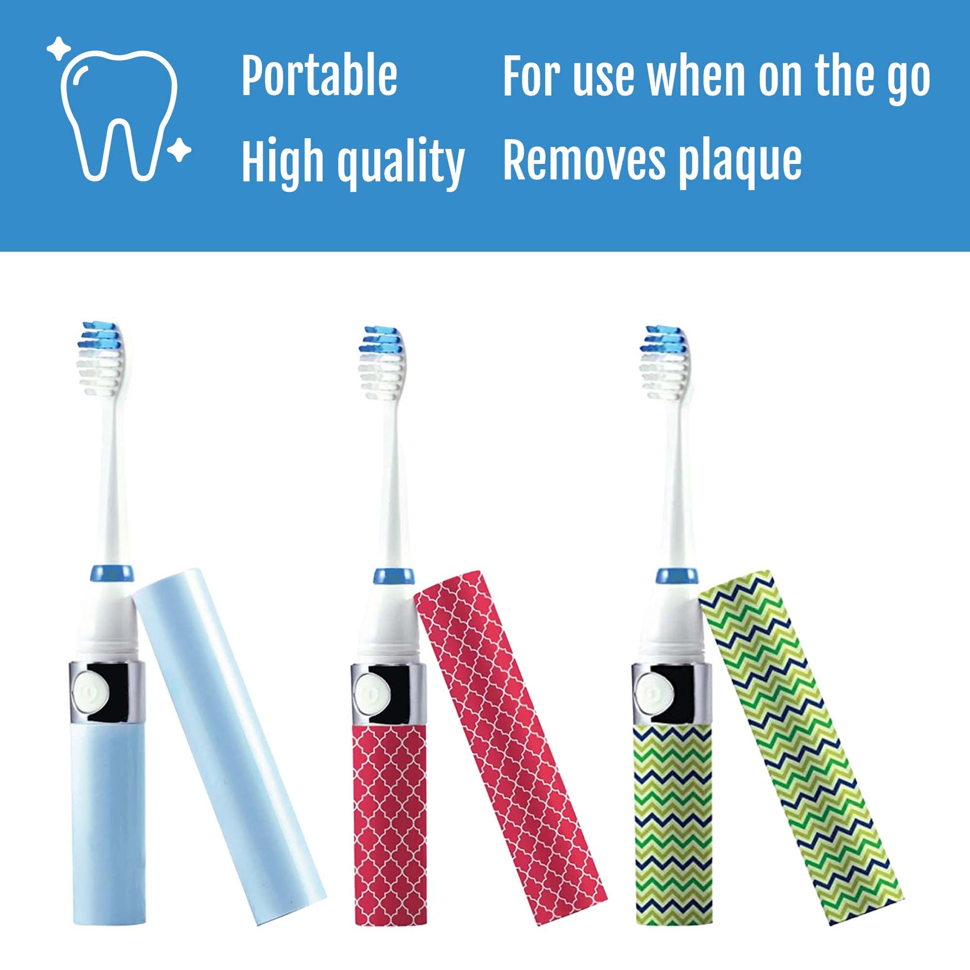 Family Bundle: Pursonic Portable Electric Toothbrush 3-Pack (Blue, Green, Pink)-1
